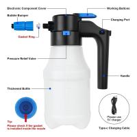 PULVERIZADOR eléctrico de espuma presurizada de 1,5 litros para lavado de coches, pulverizador eléctrico de espuma con Cable USB, para el hogar y el jardín - details 2