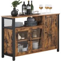 Muebles para Sala de Estar 3 Puertas Estilo Casa Campo Marrón Roble y Negro Tinta - details 9