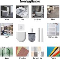 Cepillo De Inodoro De Silicona Con Mango Largo Y Soporte Para Secado Rápido Accesorio De Baño Flexible Y Ecológico - details 0