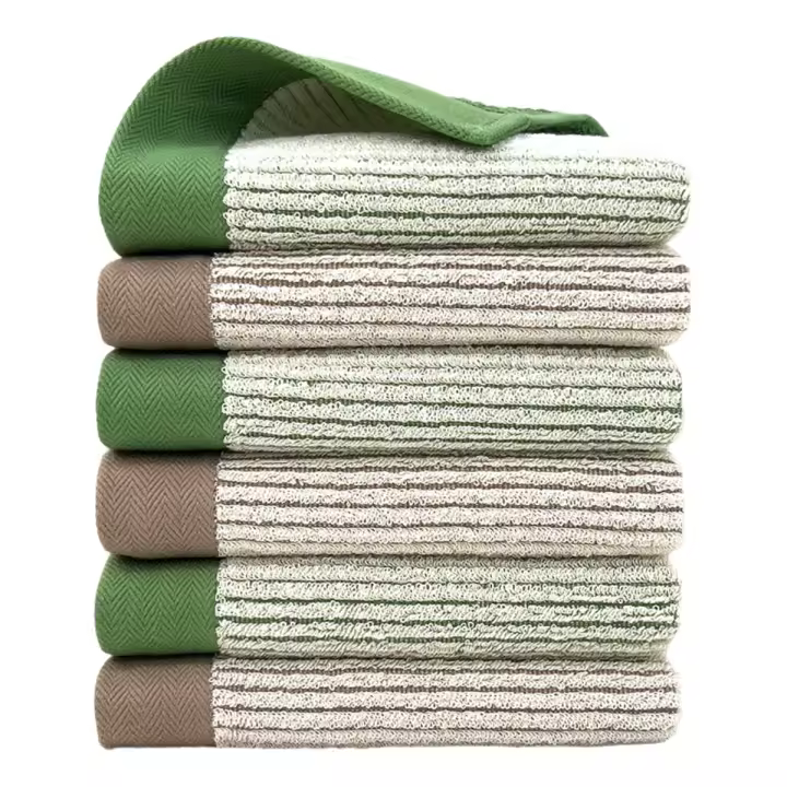 Juego de Toallas de Baño de Algodón 100% Alta Absorción, Secado, Estilo Contemporáneo,35x75cm - 1