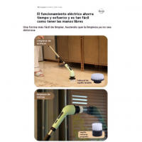 Cepillo Eléctrico Multifuncional para Limpieza del Hogar Potente Limpiador de Mano para Cocina, Baño, Vidrio Largo y Corto - details 8
