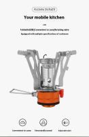 Mini integrado para picnics y camping, equipado con luz de campo electrónica, quemador de estufa VIES plegable portátil - details 1