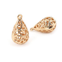 10 Uds. Colgantes con forma de lágrima de latón de Color dorado de 18K, fabricación de joyas de alta calidad, collar, pendientes, accesorios para mujer - details 1