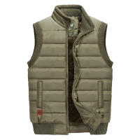 Chaqueta de lana con cuello levantado para hombre, chaleco acolchado informal, camisetas cálidas impermeables - details 6