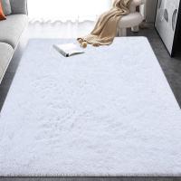 Alfombra Salon Grandes Shaggy Antideslizante Super Suave Pelo Largo Fluffy Alfombra Adecuado para la Decoración de Salas de Estar y Dormitorios (160 x 200 cm, Gris Blanco) - details 9