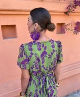 Vestido Largo con Cuello en V para mujer, traje Elegante de Manga corta, Moda de Verano - details 6
