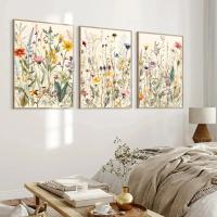 Pintura de Lienzo de Paisaje Botánico Moderno con Hojas de Flores Salvajes Posters de Arte para Decoración del Hogar Habitación Sala de Estar Marca JUBEER Material Lienzo - details 2