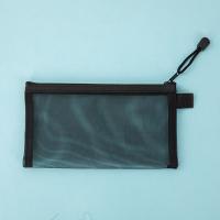 Estuche para lápices con cremallera transparente de nailon, bolsa de papelería transparente de Color sólido, bolsa de maquillaje, Estuche De Viaje, bolsa de almacenamiento de cosméticos de malla - details 2