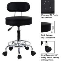 Bar telesilla Silla giratoria banqueta experimentales heces Aprendizaje Belleza Silla Alta Trasera Regulable en Altura con Ruedas (Negro) - details 2