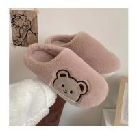 Zapatillas de algodón de animales peludas de invierno para mujer, lindo oso, chanclas de terciopelo cálidas y acogedoras, zapatillas de nube suaves - details 3
