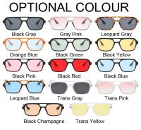 Gafas De Sol cuadradas con montura pequeña para mujer, gafas De Sol De lujo a la moda De diseñador De marca para mujer, gafas De Sol Vintage huecas De leopardo azul - details 2