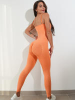 Mono de yoga sin costuras Mujer Correa de espagueti Ocio Entrenamiento Gimnasio Leggings Sujetador acolchado Monos de una pieza - details 6