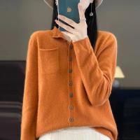 Elegante Suéter de Punto de Cachemira Cuello Falso, Manga Larga, 100% Merino, Ropa de Primavera, Top Básico - details 9