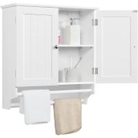 Pared de 2 Niveles para baño, de Madera, con Estante Ajustable en Altura - details 7