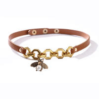 Collar Choker de Cuero PU con Diseño de Abeja Retro Gargantilla con Cadena y Detalle de Insecto - details 5