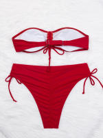 Bikini corto de cintura alta para mujer, traje de baño, ropa de playa - details 9