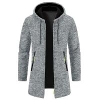 Men's Long Sleeve Sweatshirts for Men with Zipper Hooded Mens Oversize Winter Top Jacket Coat Warm Streetwear - details 7