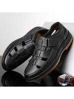 Sandalias de piel de vaca huecas de verano, sandalias ligeras transpirables para hombre, sandalias para exteriores, zapatos de playa cómodos informales de viaje para hombre de gran tamaño - details 13