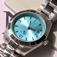 Empress West New Rose Red Crushed Ice Blue Esfera pequeña Banda de acero de cuarzo Reloj de mujer Color de fruta del dragón - details 25