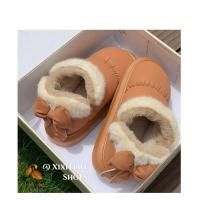 Botas de nieve cortas con nudo de lazo para mujer, zapatos de invierno de felpa y aislamiento, impermeables, de algodón, para el hogar - details 18