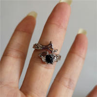 Anillos Góticos Vintage de Rosa Para Parejas Acero Inoxidable Apertura Irregular Joyería Y2k - details 10