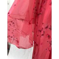 Vestido de mujer con cuello en V, floral, vestido largo rosa, tallas grandes - details 14