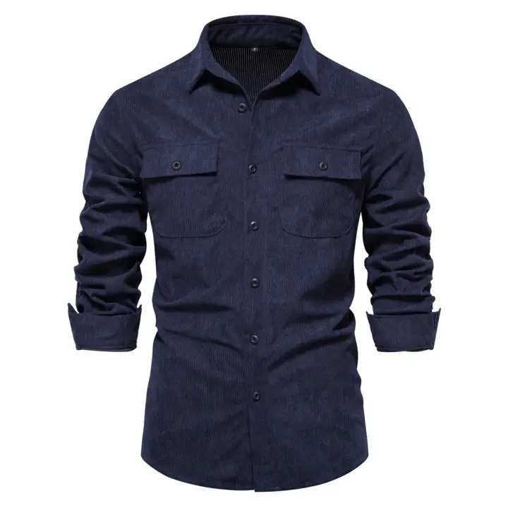 Nueva camisa de pana de otoño, camisa de manga larga para hombre, informal, delgada, versátil, a la moda - 1