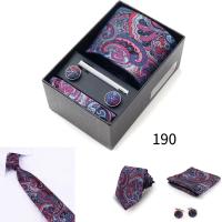 Caja de regalo de corbata para hombre con corbatas, pañuelos, gemelos, pinzas para corbata, conjuntos de 6 piezas, corbatas formales para festivales de bodas y negocios en grupo - details 29