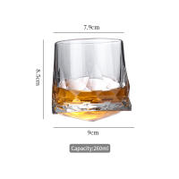 Vasos de Whisky de diamante creativos, vaso de vidrio, diseño giratorio, copas de vino, vaso de chupito de Whisky, accesorios de Bar - details 1