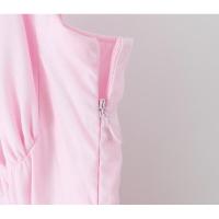 Vestido corto de algodón para mujer, minivestido con cordones en la espalda, rosa, para fiesta y verano, espalda, rosa, - details 3