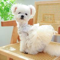 Vestido de Princesa para Perros Vestido de Boda Blanco Transpirable con Cordón para Perros Pequeños y Medianos Hoodies de Mascotas - details 4