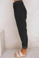Pantalones elásticos coreanos cómodos originales de mujer Pana Lisa de pierna recta sueltos de Otoño Invierno - details 2