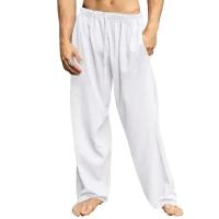 Pantalones sueltos de lino y algodón para hombre, pantalón informal de verano, Color sólido, talla grande, S-5XL - details 5
