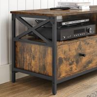 Mueble de TV Industrial 65 Pulgadas, 3 Cajones, Acero, Marrón Rústico y Negro - details 33