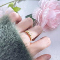Anillo de Plata de Ley 925 elegante corona rosa anillo de circón para mujer CZ circonita cúbica estrella Luna flor joyería de boda anillos regalos - details 0