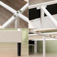 Piper Cama 135x190 cm Altura 30 cm Tapizado Somier con Cabeza Soporte de Láminas de Madera - details 5