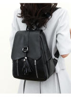 Mochila de piel sintética para mujer, con borla Bolso pequeño, informal, vintage, rosa, azul y negro - details 20