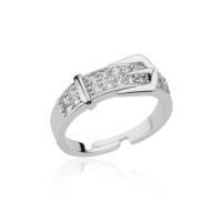 Anillos de cinturón de acero inoxidable para mujer, anillo de dedo con cinturón ajustable de circón, joyería estética geométrica para boda, anillos de regalo - details 1