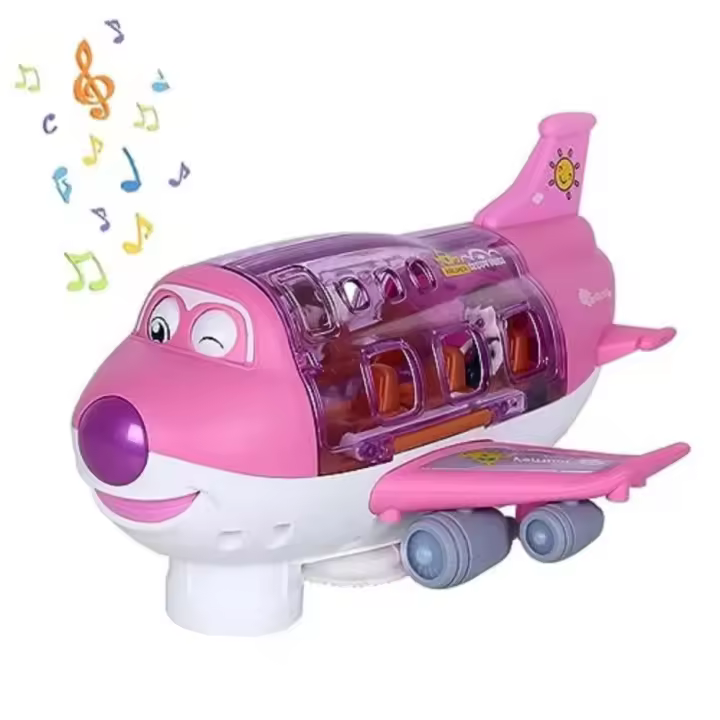 Avión eléctrico de juguete para niños, modelo de avión de coche, simulación de música, juguete de tráfico para niños, regalos de Navidad para niñas - 1