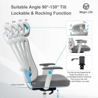 Silla de Escritorio Ajustable de 4 Engranajes, reposacabezas 3D y cómoda Silla de computadora con reposabrazos (Negro) - details 12