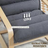 Silla de Butaca Moderna para Salón Alto Resalto, Brazo de Apoyo, Patas de Madera - details 6