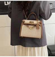 Bolso de mano de empalme de color en contraste de textura premium bolso de mensajero de hombro retro casual de nueva moda para mujer - details 28