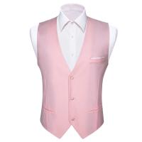 Chaleco S-5xl de 20 colores para hombre, chaleco ajustado de seda lisa, rosa, azul, negro, rojo, morado, blanco y caqui, chaqueta sin mangas Barry Wang - details 44