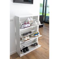 Mínimalista Diseño de Puerta Oscilobatiente 6 Baldas para 28 Zapatos Estructura Blanco/Taupe - details 21