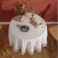 Mantel circular elegante Ence edge, tela de algodón, decoración de mesa de fiesta de cocina, anti piscina, lavable a máquina - details 11