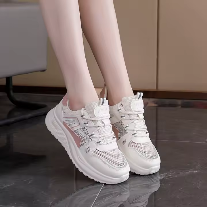 Zapatillas de cuero, nuevas zapatillas ligeras para correr, zapatos blancos de suela blanda - 1