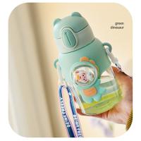 Botella de Agua para Niños 600ML Plástico con Pajita A Prueba de Fugas para Uso Escolar y al Aire Libre - details 3