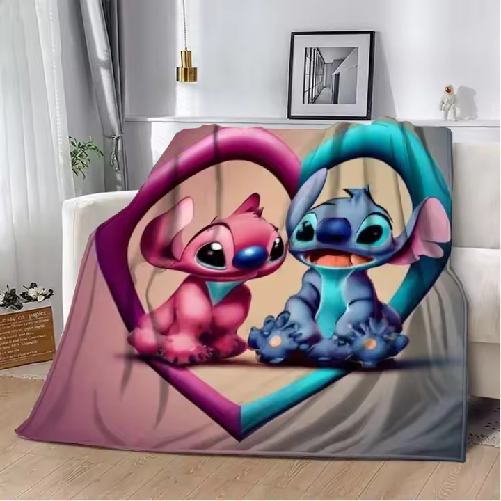 Manta de Franela con Estampado de Dibujos Animados Cálida, Delgada para Todas las Estaciones - 1