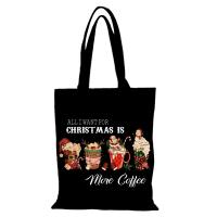 Bolsos De señora, bolso De mano De lona De Feliz Navidad, regalo De Año Nuevo para mujer, bolsos De dibujos animados, bolso De hombro para mujer, bolso De compras ecológico - details 8