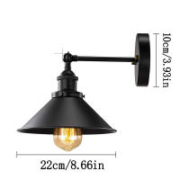 Lámpara de Pared Industrial Ajustable Vintage para Restaurantes Dormitorio Cocina con Base e27 Iluminación Interior Material de Lámpara de Hierro - details 1